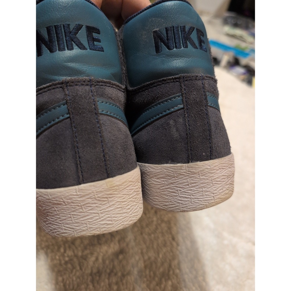 Nike SB Zoom Blazer Mid Midnight Navy Aqua Swoosh Sz 11 FD0731-400 GUC - Picture 4 of 6
